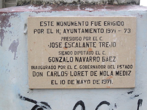 Plaque Closeup Monument to Mother, Acanceh