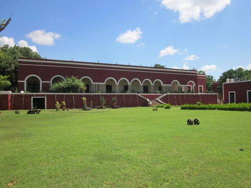 Hacienda Temozon Hotel, wide photo of front from a distance