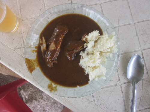 Bowl of chicken mole poblano