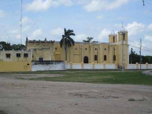 Kinchil church, from distance