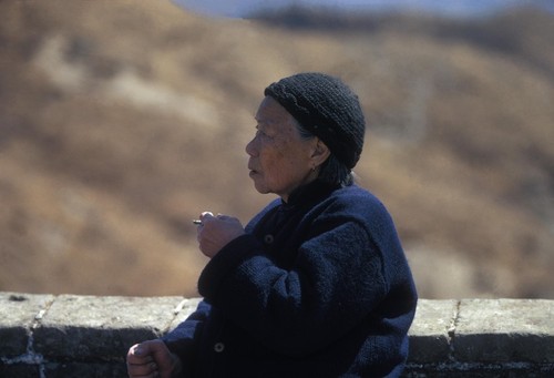 Elderly Woman at the Great Wall