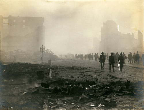 View from the foot of Market Street, San Francisco Earthquake and Fire, 1906 [photograph]