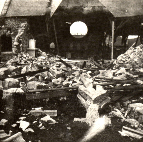 The remains of the Church of the Assumption, in Tomales, after the earthquake of April 18, 1906, Marin County, California [photograph]
