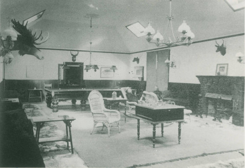 The interior of the clubhouse of the Country Club at Bear Valley, Marin County, California, circa 1893 [photograph]
