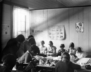 The Novato 4-H Sewing Club at the Novato Farm Center, Marin County, October 1930 [photograph]