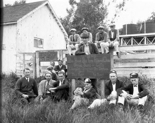 Tomales Joint Union High School Club Tour, Charles Hampton, Club Leader and Principal, Spring 1924 [photograph]