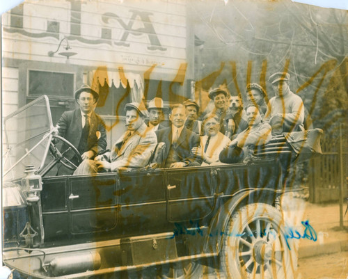 Group of boxers and their fans, pictured in front of Billy Shannon's Villa, San Rafael, California, circa 1910 [photograph]