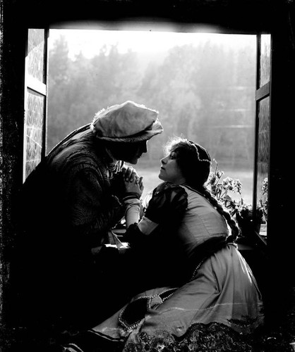 William Pike and Beatriz Michelena, as Faust and Marguerite, in the California Motion Picture Corporation production of Faust, San Anselmo, 1916 [photograph]