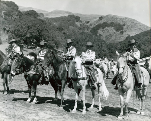 Riders at the Circle V Ranch, West Fairfax, Marin County, California, circa 1950 [photograph]