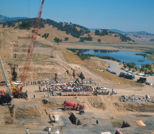 Excavation begins on the Hall of Justice site at the Frank Lloyd Wright-designed Marin County Civic Center, San Rafael, California, June 1966 [photograph]