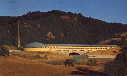 Administration Building upon completion in 1962, at the Frank Lloyd Wright-designed Marin County Civic Center, San Rafael, California [photograph]