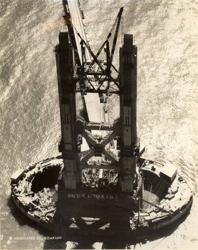 The south (San Francisco) tower of the Golden Gate Bridge, during its construction, March, 1935 [photograph]