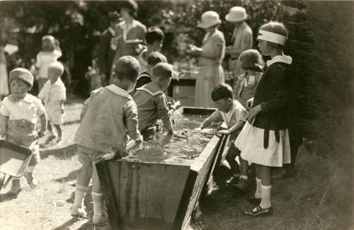 Children attending the annual Grape Festival at the Kent Family home, circa 1921 [photograph]