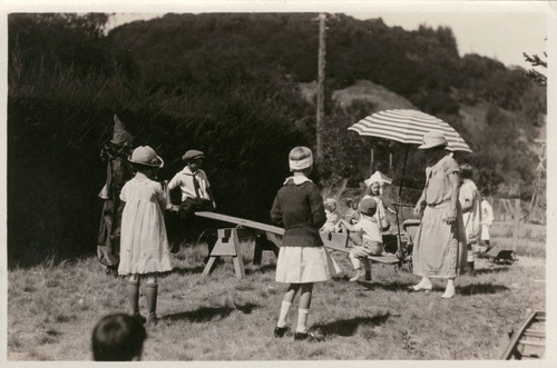 Children attending the annual Grape Festival at the Kent Family home, circa 1921 [photograph]