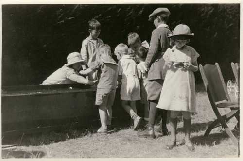 Children attending the annual Grape Festival at the Kent Family home, circa 1921 [photograph]