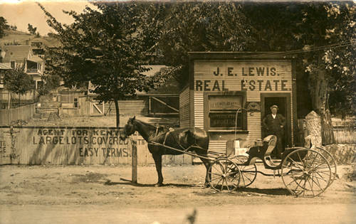 J.E. Lewis Real Estate office in Kentfield, California, circa 1905 [photographic postcard]