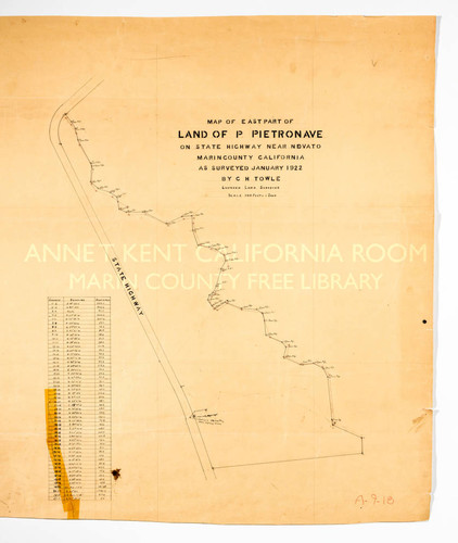 East Part of Land of P. Pietronave on state highway near Novato