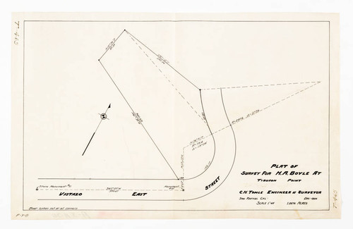 Plat of survey for H. A. Boyle at Tiburon Point [Vistazo East]