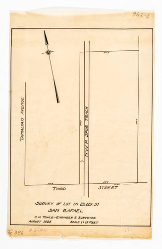 Survey of lot in block 51 [Tamalpais, 3rd]