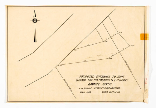 Joint entrance to joint garage for C. M. Paganini & E. P. Barry, Bayside Acres [N. San Pedro?]