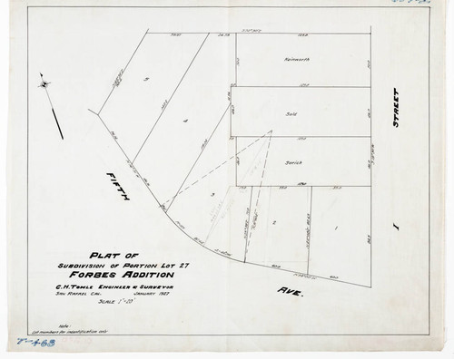 Plat of subdivision of portion lot 27, Forbes Addition