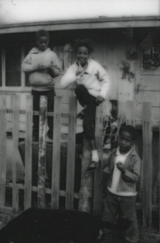 Children in front of World War II-era housing in Marin City, California, circa 1960 [photograph]