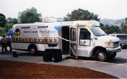 The Marin County Free Library's Bookmobile, parked at the Civic Center, San Rafael, California April 11, 2000 [photograph]