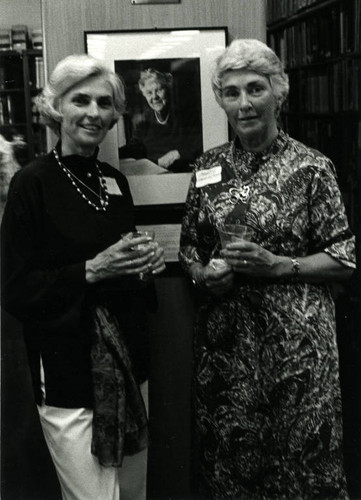 Marty Kent and Nancy Kent Danielson, at the dedicaiton ofthe Anne T. Kent California Room, Marin County Free Library, June 22, 1982 [photograph]