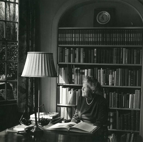 Anne Thompson Kent, in her study, Kentfield, California, 1976 [photograph]