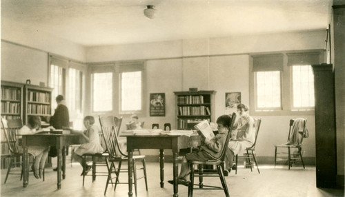 The interior of the Novato Branch of the Marin County Free Library, Novato, California, July 1928 [photograph]