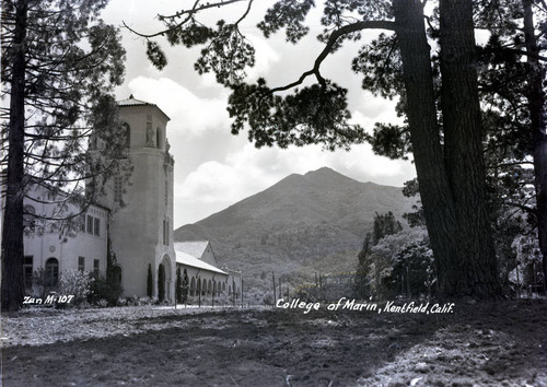 Harlan Hall, College of Marin, Kentfield, circa 1948 [postcard negative]