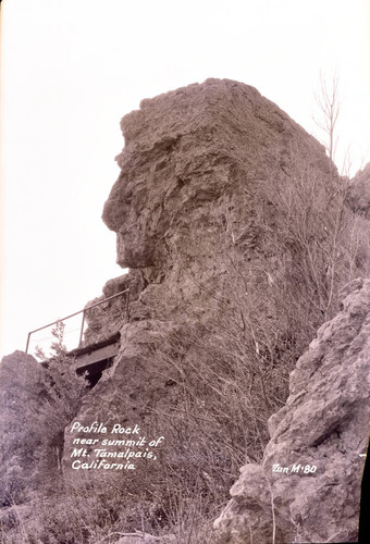 Profile Rock near the summit of Mt. Tamalpais, circa 1938 [postcard negative]