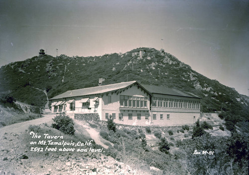 The Tavern of Tamalpais, atop Mt. Tamalpais, circa 1936 [postcard negative]