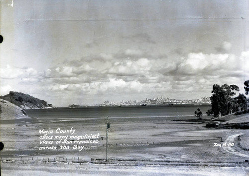 View of San Francisco and the San Francisco Bay, from Marin County, circa 1932 [postcard negative]