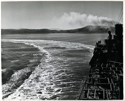 SS Mission Purisima, a T-2 tanker built at Marinship, Marin County, during a trial run on November 5, 1943 [photograph]