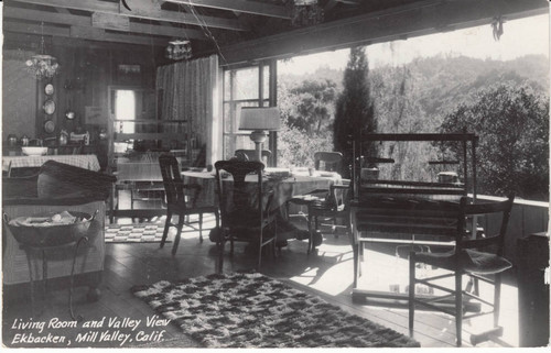 Photo-postcard of Valborg "Mama" Gravander's home in Mill Valley, circa 1953 [postcard]