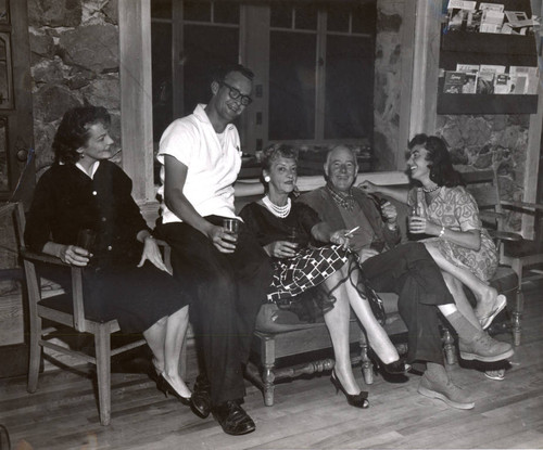 Mountain Play staff members at the Alpine Lodge on Mt. Tamalpais, 1960 [photograph]