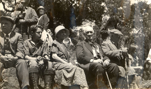 R. F. "Dad" O'Rourke and friends at the tree-planting ceremony on Mount Tamalpais, 1932 [photograph]