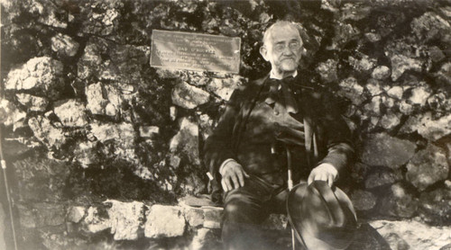 Mountain Play co-founder R. F. "Dad" O'Rourke at his birthday celebration on Mount Tamalpais, February 27, 1927 [photograph]