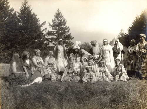 Cast of the 1914 Mountain Play, Shakuntala, at the theater on Mount Tamalpais [photograph]