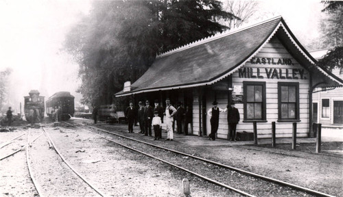 Mill Valley's train station was also known as the Eastland station for a short time. Marin County, California, circa 1896 [photograph]