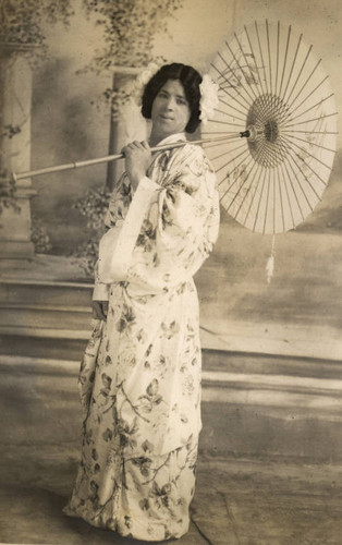 Female impersonator at San Quentin State Prison, Marin County, California, circa 1915 [photograph]