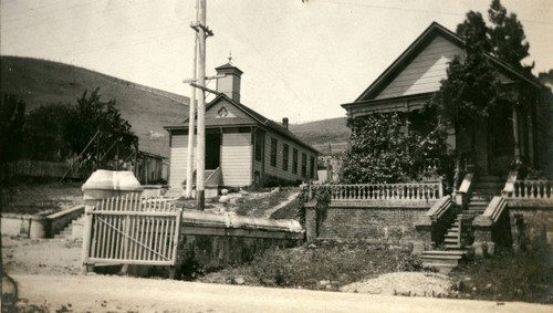 School House and Smith residence, San Quentin Village, circa 1915 [photograph]