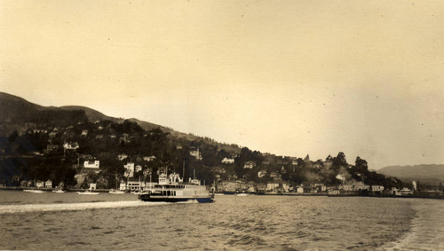 View of Sausalito and a ferry boat on the San Francisco Bay, April 1914 [photograph]