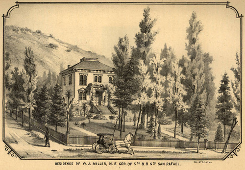 Residence of William J. Miller, North East corner of 5th & B Streets, San Rafael, California, 1884 [illustration]