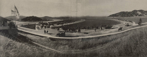 View of Santa Venetia neighborhood development showing Island Hotel site and road improvements, San Rafael, California, 1914 [photograph]