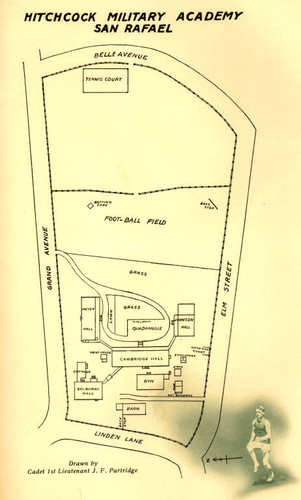 Map of Hitchcock Military Academy from the school's yearbook dated 1912-1913, San Rafael, California [map]