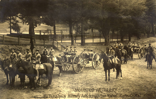 Mounted Artillary at the Mt. Tamalpais Military Academy in San Rafael, California, circa 1902 [photograph]