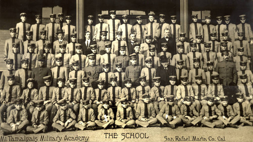 Students, faculty and founder of the Mt. Tamalpais Military Academy in San Rafael, California, circa 1902 [photograph]