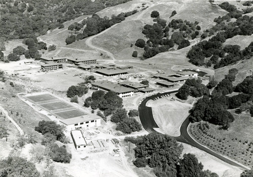 Aerial view of the final construction of San Domenico School for Girls campus, Sleepy Hollow, October 1965 [photograph]